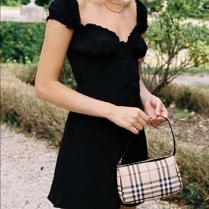 With Jean Black button down mini dress, xs